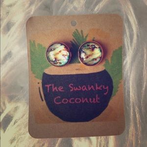 Marbled Water Earrings in Rose Gold